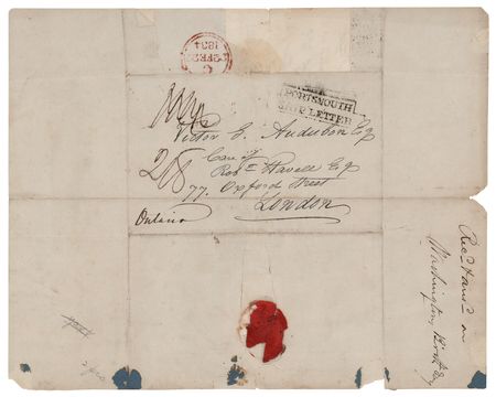 Lot #432 John J. Audubon Autograph Letter Signed, Sending 