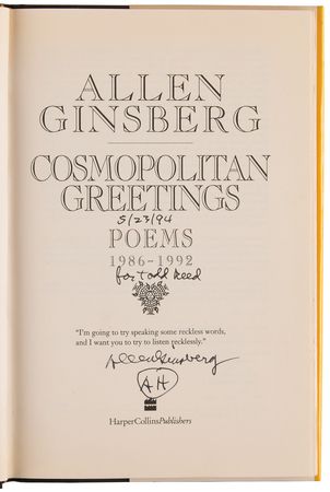 Lot #473 Allen Ginsberg Signed Book - Cosmopolitan Greetings: Poems, 1986–1992 - Image 4