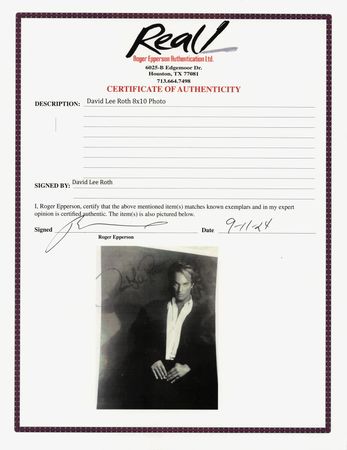Lot #617 Van Halen: David Lee Roth Signed Photograph - Image 2