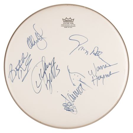 Lot #537 Allman Brothers Multi-Signed (6) Drum Head - Image 1