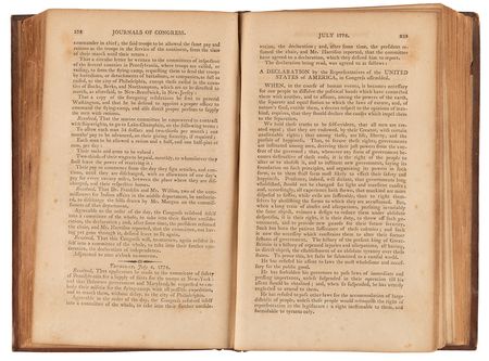 Lot #201 Declaration of Independence: First Edition of Journals of Congress, Vol. II: Proceedings from 1776, Containing the Text of the Declaration - One of 400 Copies Printed for Congress (1800) - Image 4