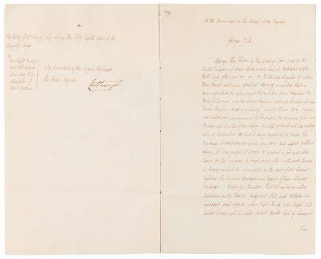 Lot #154 King George IV Document Signed on Marriage of William IV - Image 2