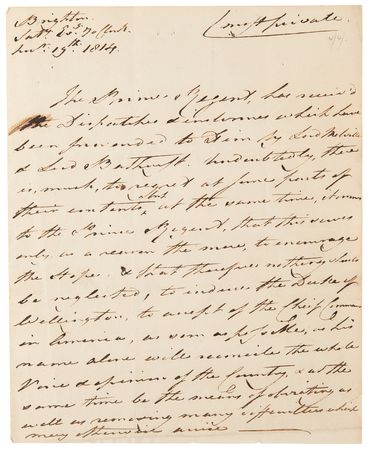 Lot #230 King George IV Autograph Letter Signed on Appointing Wellington as Commander-in-Chief in America - Image 1