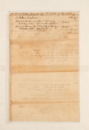 Lot #135 [Button Gwinnett] Estate Accounting Document (1786): 