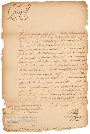 Lot #152 King George III Revolutionary War-Dated Document Signed, Ordering Payment to Resupply Cornwallis's Troops in the Carolinas (1781) - Image 1