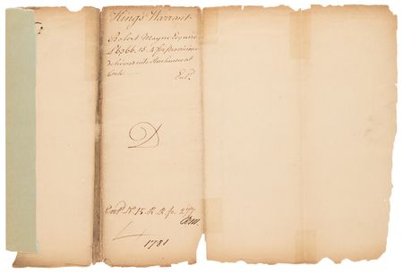 Lot #152 King George III Revolutionary War-Dated Document Signed, Ordering Payment to Resupply Cornwallis's Troops in the Carolinas (1781) - Image 3