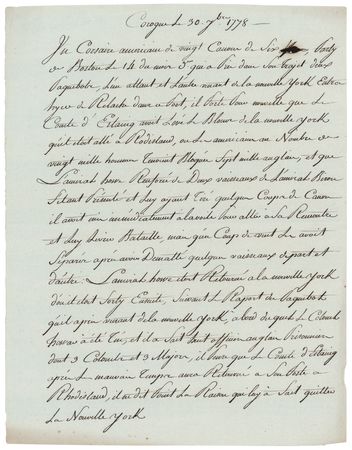 Lot #360 Revolutionary War: (3) French Intelligence Reports (1778?1782) - 