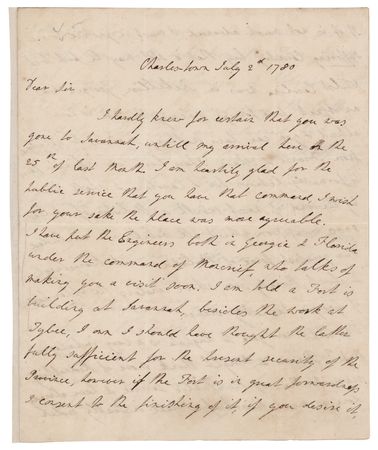 Lot #269 Charles Cornwallis Revolutionary War-Dated Autograph Letter Signed (1780), Outlining His Strategy for the South After the Capture of Charleston - Image 1