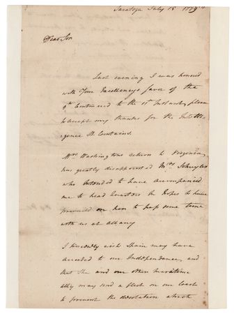 Lot #276 Philip Schuyler Revolutionary War-Dated Autograph Letter Signed to George Washington (1779): 