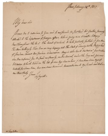 Lot #345 Marquis de Lafayette Autograph Letter Signed to Stephen Longfellow: 