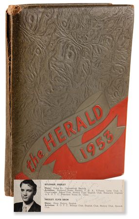 Lot #595 Elvis Presley Signed 1953 Humes High School - 