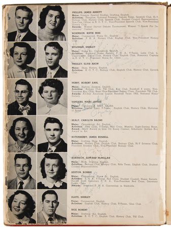 Lot #595 Elvis Presley Signed 1953 Humes High School - 