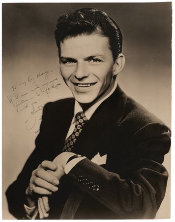 Lot #745 Frank Sinatra Signed Oversized Photograph to the Assistant Director of Anchors Aweigh - Image 1