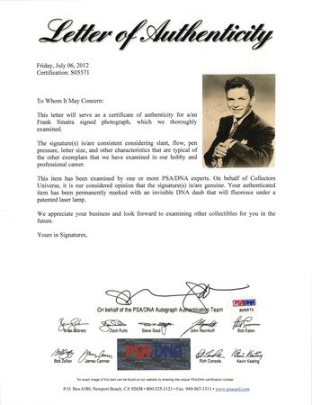 Lot #745 Frank Sinatra Signed Oversized Photograph to the Assistant Director of Anchors Aweigh - Image 2