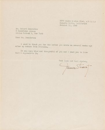 Lot #751 James Stewart Typed Letter Signed - Image 2