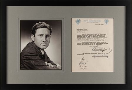 Lot #757 Spencer Tracy Document Signed - Image 1