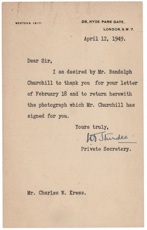 Lot #147 Winston Churchill Signed Photograph by Harris & Ewing - Image 2