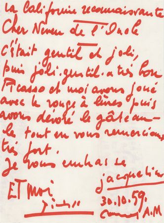 Lot #435 Pablo Picasso Signature - Image 1