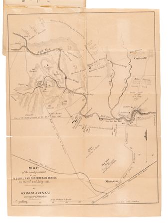 Lot #328 Civil War: Battle of Young's Branch; or, Manassas Plain by T. B. Warder and James Catlett, with Fold-Out Maps of the Battle of Bull Run - Image 2