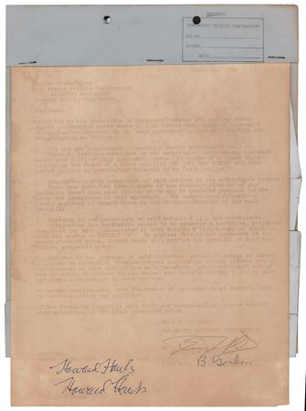 Lot #695 Howard Hawks Twice-Signed Movie Contract for Man's Favorite Sport? - Image 1