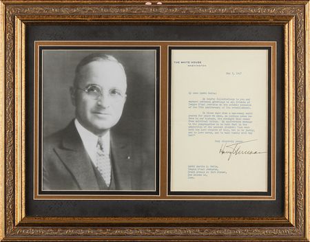 Lot #114 Harry S. Truman Typed Letter Signed as President - Image 1