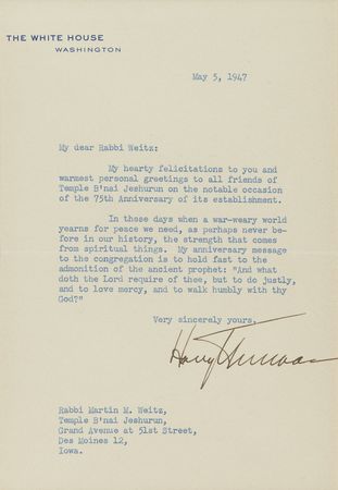 Lot #114 Harry S. Truman Typed Letter Signed as President - Image 2
