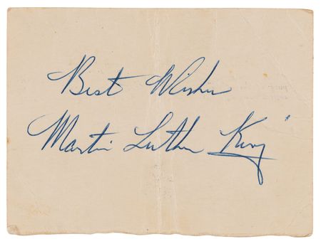 Lot #159 Martin Luther King, Jr. Signature - Obtained at the Playboy Club Resort in Ocho Rios, Jamaica (Jan-Feb 1967) - Image 1