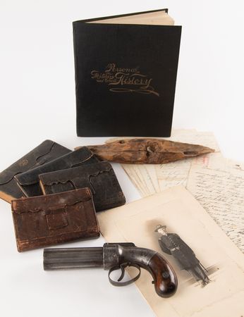 Lot #279 Civil War: John W. Wilbur Diary and Letter Collection with Vicksburg Battlefield Relic and Allen & Wheelock 'Pepperbox’ Revolver - 