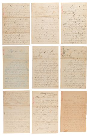 Lot #279 Civil War: John W. Wilbur Diary and Letter Collection with Vicksburg Battlefield Relic and Allen & Wheelock 'Pepperbox’ Revolver - 