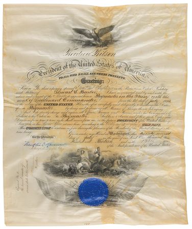 Lot #130 Woodrow Wilson and Franklin D. Roosevelt Document Signed as President and Acting Secretary of the Navy - Image 2