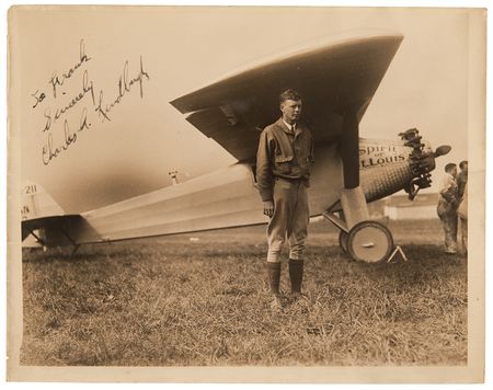 Lot #382 Charles Lindbergh Signed Photograph of the 'Spirit of St. Louis' - Image 1