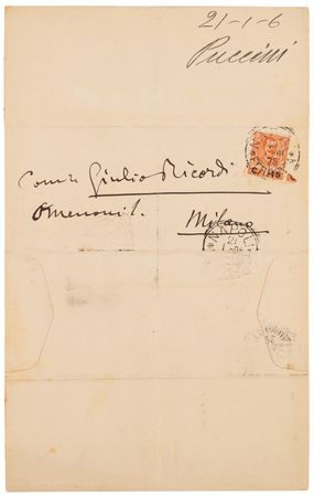 Lot #484 Giacomo Puccini Autograph Letter Signed on the Premiere of Madame Butterfly - Image 3