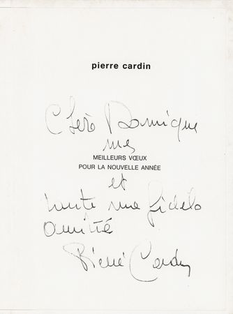 Lot #190 Pierre Cardin Signed Greeting Card - Image 1