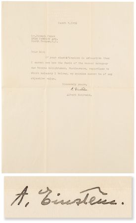 Lot #166 Albert Einstein Typed Letter Signed on Humanity After the Holocaust: 