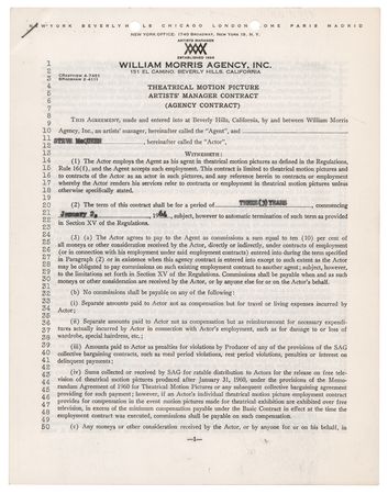 Lot #719 Steve McQueen Document Signed - Image 2