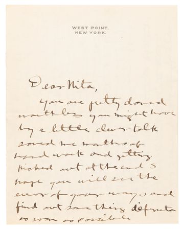 Lot #287 George S. Patton Autograph Letter Signed from West Point on His Future Wife - Image 1