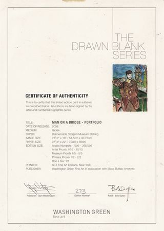 Lot #498 Bob Dylan Suite of (4) Signed Giclee Prints - 'Man on a Bridge' (Ltd. Ed. #273/295) - Image 11