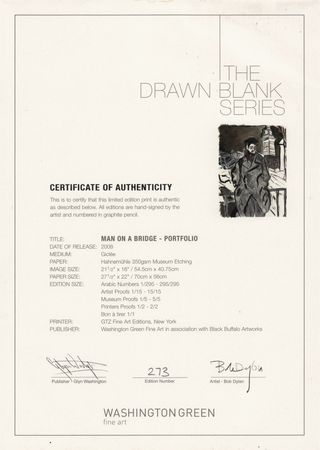 Lot #498 Bob Dylan Suite of (4) Signed Giclee Prints - 'Man on a Bridge' (Ltd. Ed. #273/295) - Image 12