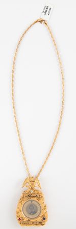 Lot #25 Abraham Lincoln and Hannibal Hamlin 1860 Presidential Campaign Ferrotype Button with 22K Gold Pendant - Image 3