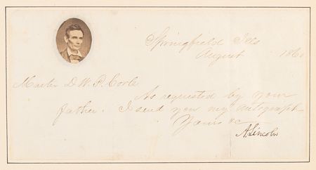 Lot #23 Abraham Lincoln Letter Signed as the Republican Presidential Nominee (1860) - Image 1