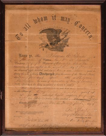 Lot #311 Civil War: United States Union 34-Star Flag (46˝ x 23˝) Carried by Private Thomas E. Silence of the 9th Missouri State Militia Cavalry Regiment - Image 7