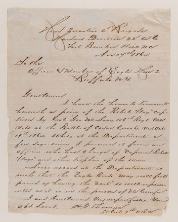 Lot #314 Civil War: Battle of Cedar Creek Confederate Battle Flag Relic - Only Known Example - Image 3