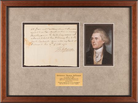 Lot #13 Thomas Jefferson Revolutionary War-Dated Autograph Document Signed on 