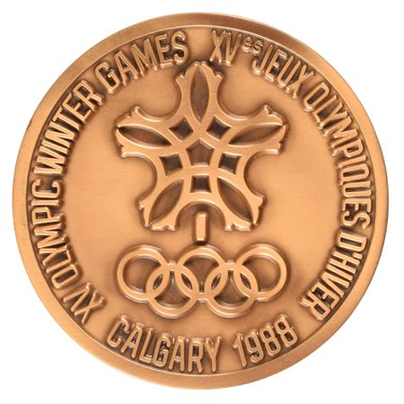 Lot #3160 Calgary 1988 Winter Olympics Bronze Participation Medal - Image 1