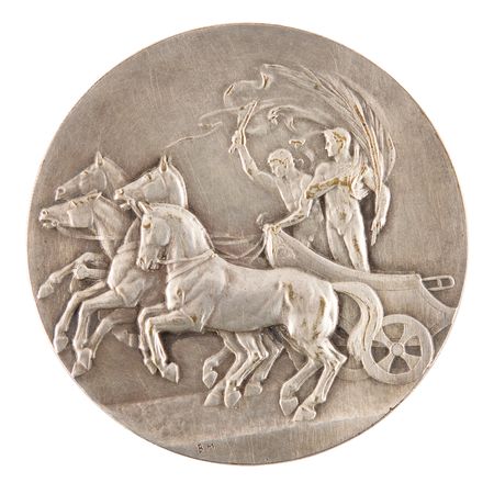 Lot #3129 London 1908 Olympics Judge's Silvered Bronze Participation Medal - Image 1