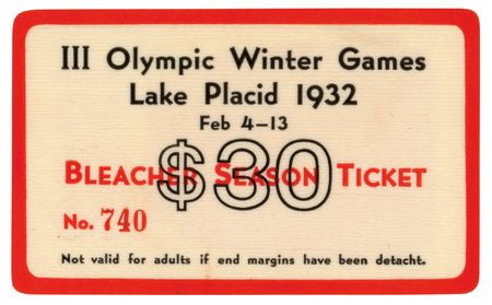 Lot #3297 Lake Placid 1932 Winter Olympics Celluloid Season Ticket (Bleacher) - Image 1