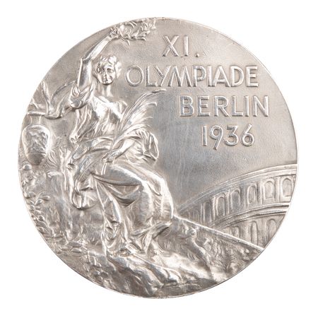 Lot #3074 Berlin 1936 Summer Olympics Silver Winner's Medal, with Other Medals and Trophies from the Collection of Equestrian Johan Jacob Greter - Image 2