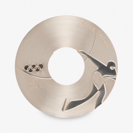 Lot #3114 Torino 2006 Winter Olympics Silver Winner's Medal for Men's Speed Skating - Unawarded - Image 2