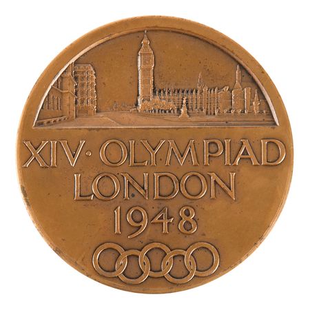 Lot #3146 London 1948 Summer Olympics Bronze Participation Medal and Diploma - Image 3