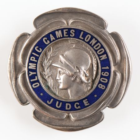 Lot #3204 London 1908 Olympics 'Judge' Badge